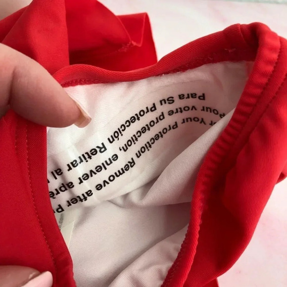 NWT Hanna Andersson swim bottom skirted solid red size 12-18 months - Picture 7 of 8